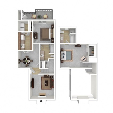 a floor plan of a house with a bedroom and a living room